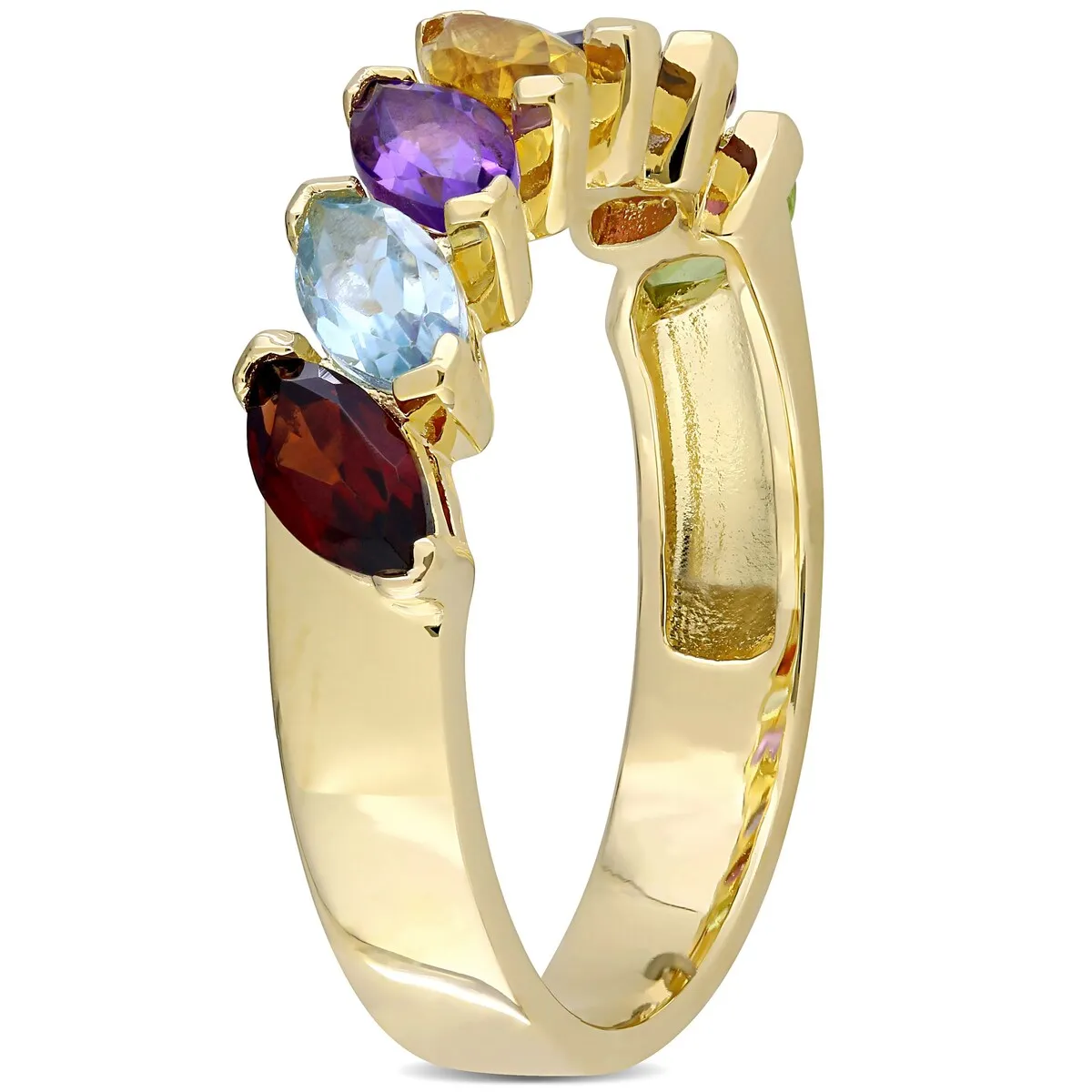 Marquise Shape Multi-Gemstone Ring in Yellow Plated Sterling Silver by Miadora sold by Zulily product image thumbnail 4