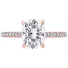 Miadora 2ct DEW Oval-cut Moissanite Solitaire and 1/10ct TDW Diamond Engagement Ring in 14k Rose Gold sold by Zulily