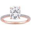 Miadora 2ct DEW Oval-cut Moissanite Solitaire and 1/10ct TDW Diamond Engagement Ring in 14k Rose Gold sold by Zulily