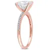 Miadora 2ct DEW Oval-cut Moissanite Solitaire and 1/10ct TDW Diamond Engagement Ring in 14k Rose Gold sold by Zulily