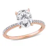 Miadora 2ct DEW Oval-cut Moissanite Solitaire and 1/10ct TDW Diamond Engagement Ring in 14k Rose Gold sold by Zulily