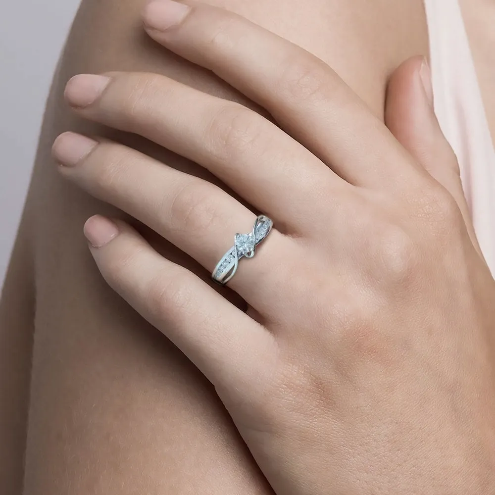 De Couer 14k White Gold 3/4 ct TDW Round Solitaire Diamond Bypass Engagement Ring sold by Zulily product image thumbnail 2