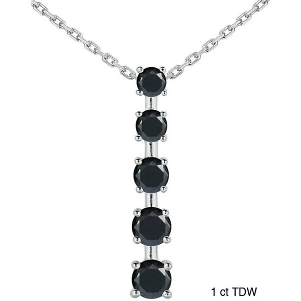 Marquee Jewels 14k White Gold Black Diamond Linear Necklace sold by Zulily product image thumbnail 2