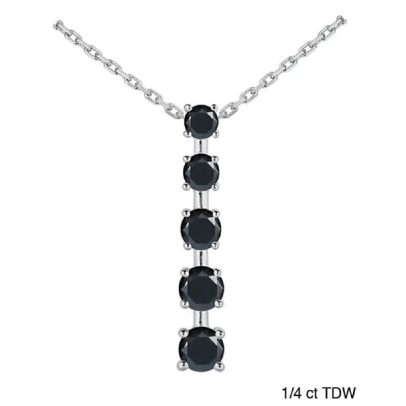 Marquee Jewels 14k White Gold Black Diamond Linear Necklace sold by Zulily