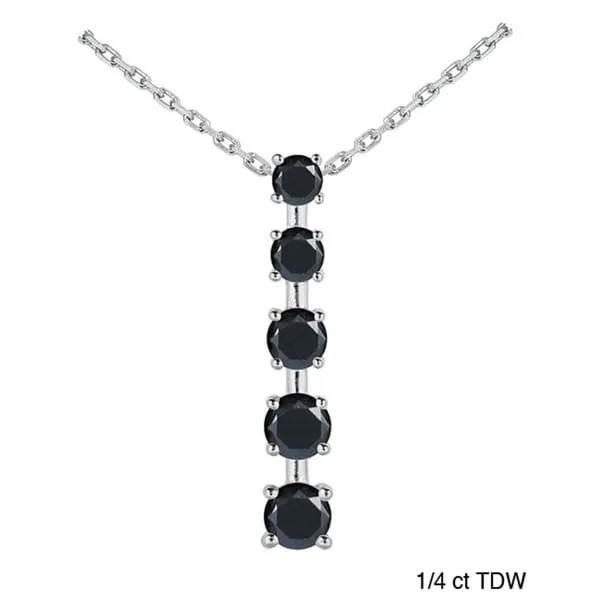 Marquee Jewels 14k White Gold Black Diamond Linear Necklace sold by Zulily