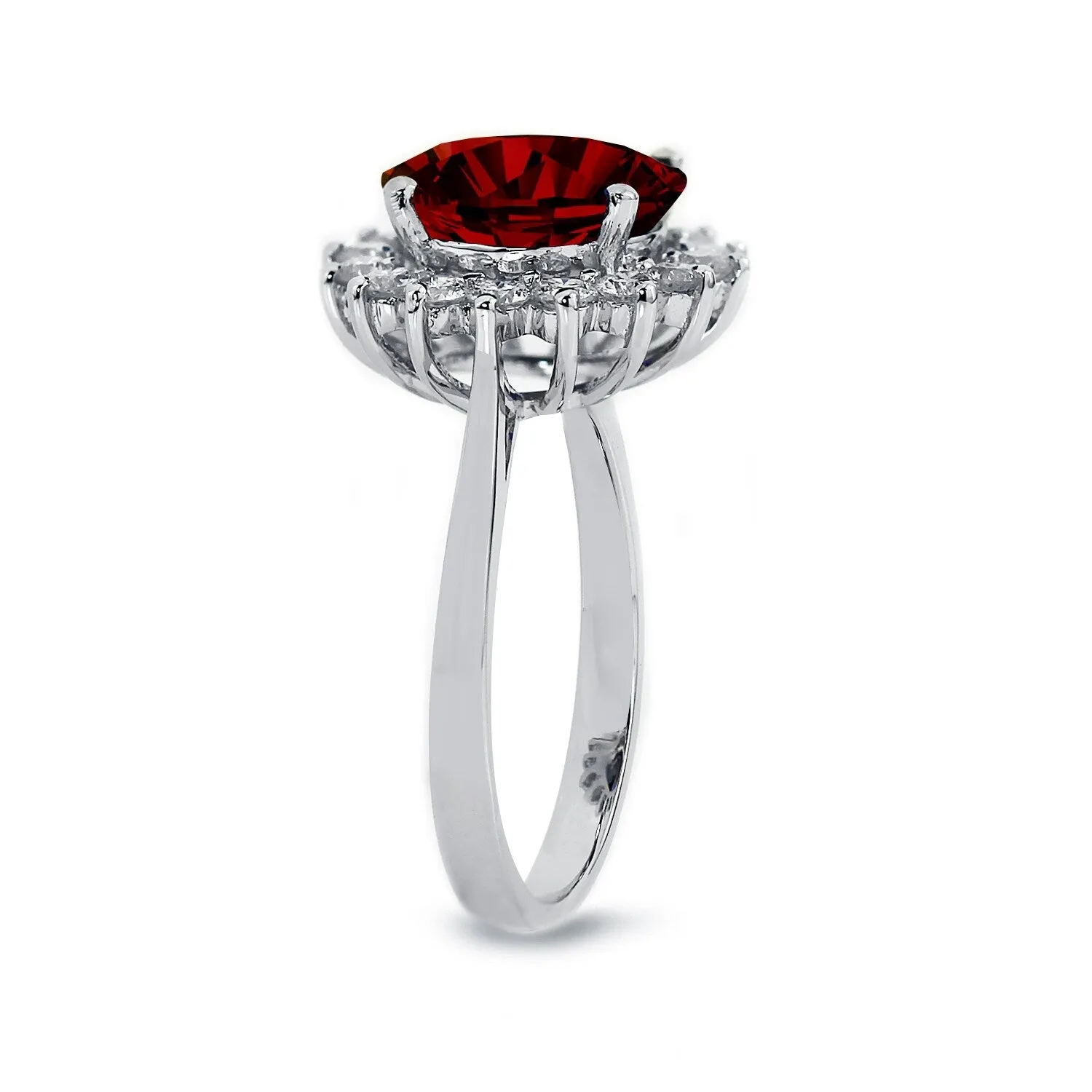 Auriya 4 1/3ct Round Red Garnet Sunburst Halo Diamond Ring 5/8ctw 18K Gold sold by Zulily product image thumbnail 3