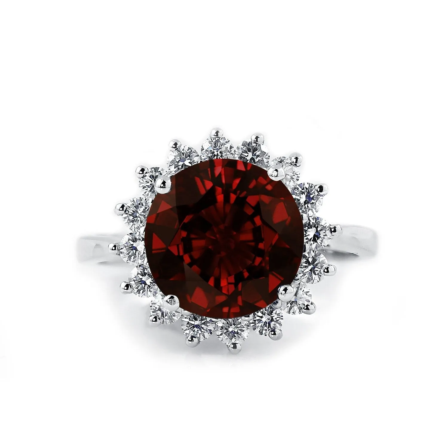 Auriya 4 1/3ct Round Red Garnet Sunburst Halo Diamond Ring 5/8ctw 18K Gold sold by Zulily product image thumbnail 2