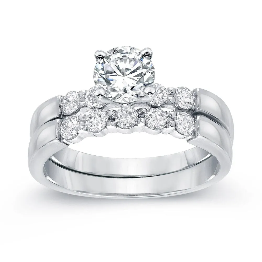 Auriya 14k Gold 1 1/2ctw Classic 5-stone Diamond Engagement Ring Set sold by Zulily