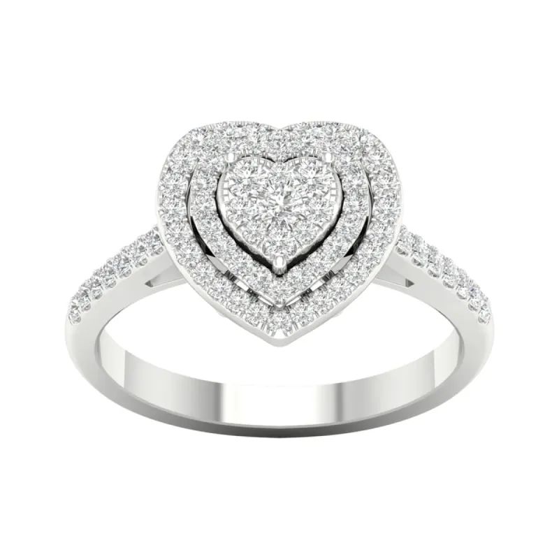 De Couer 1/2ct TDW Diamond Cluster Engagement Ring - White sold by Zulily