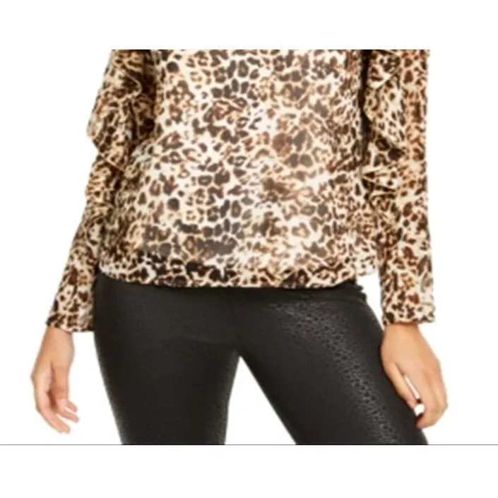 Thalia Sodi Women's Snake-Print Ruffled-Sleeve Top Brown Size 2XL sold by Zulily product image thumbnail 3