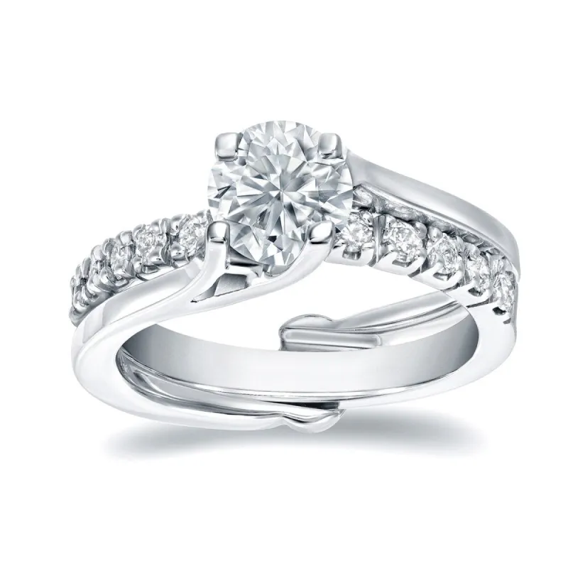 Auriya 14k Gold 1ctw Round Solitaire Diamond Engagement Ring Set sold by Zulily