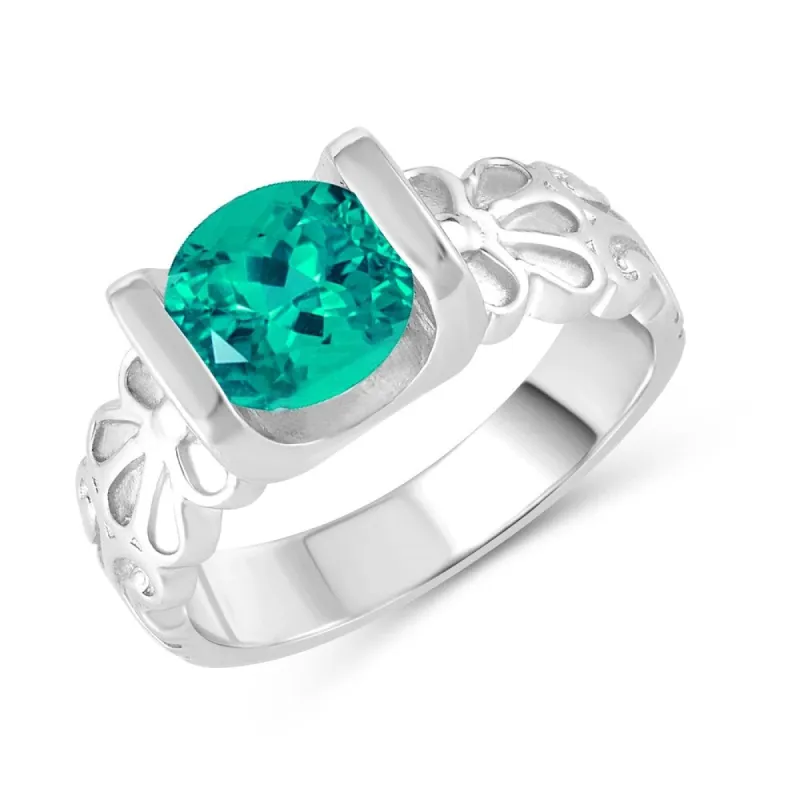 Sterling Silver with Paraiba Tourmaline Solitaire Ring sold by Zulily