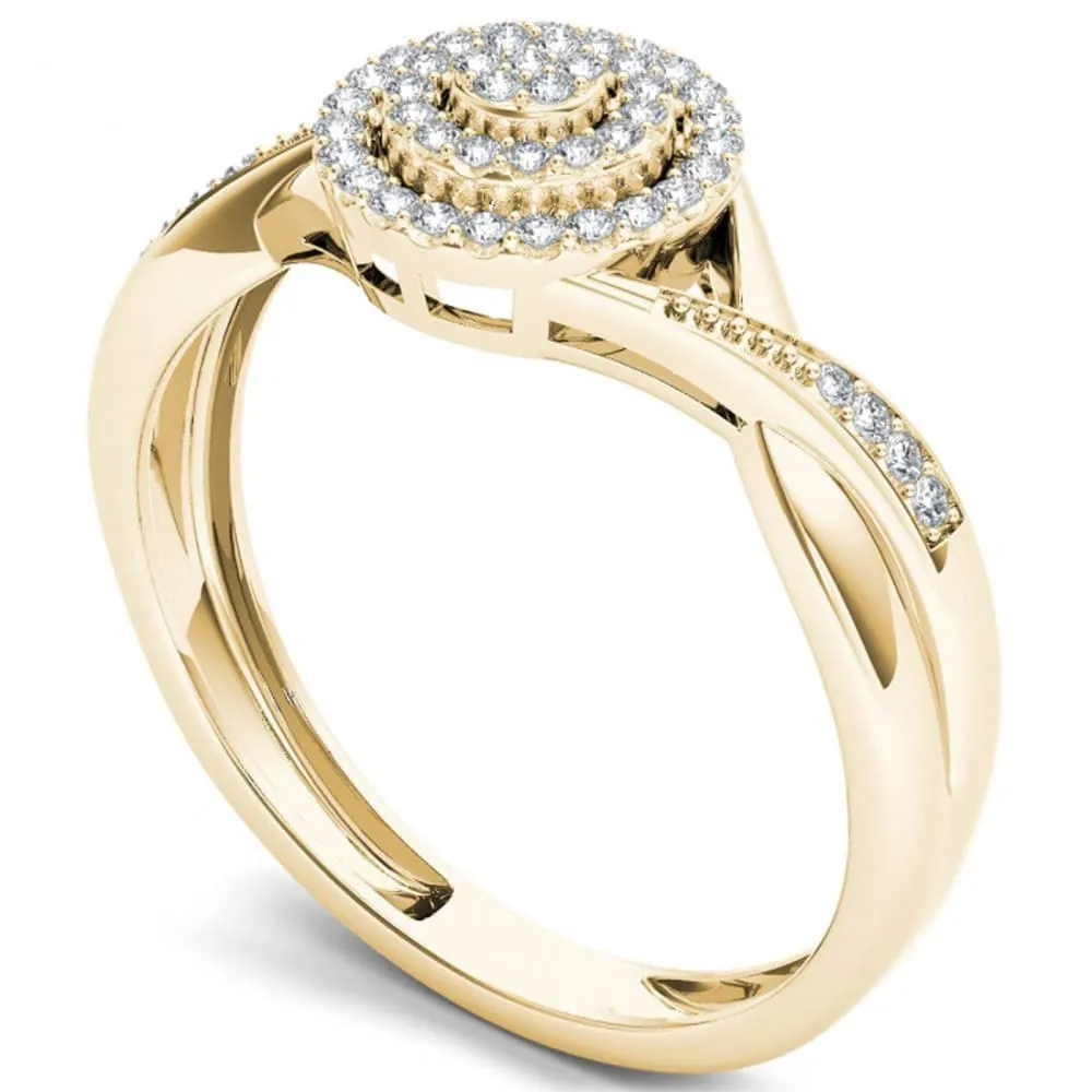 De Couer 10k Yellow Gold 1/6ct TDW Diamond Halo Engagement Ring sold by Zulily product image thumbnail 2