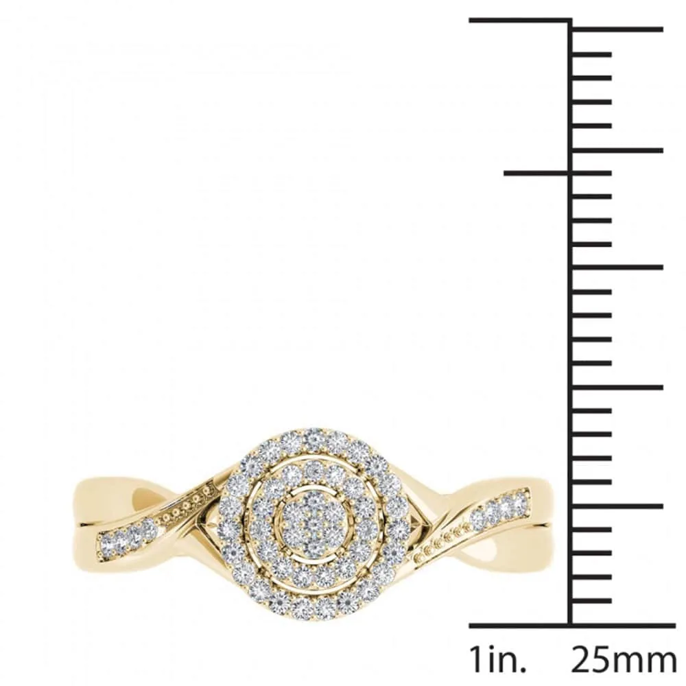 De Couer 10k Yellow Gold 1/6ct TDW Diamond Halo Engagement Ring sold by Zulily product image thumbnail 4