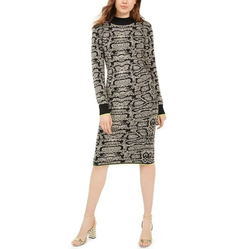 Planet Gold Women's Long Sleeve Turtle Neck Knee Length Body Con Dress Brown Size XX-Small sold by Zulily