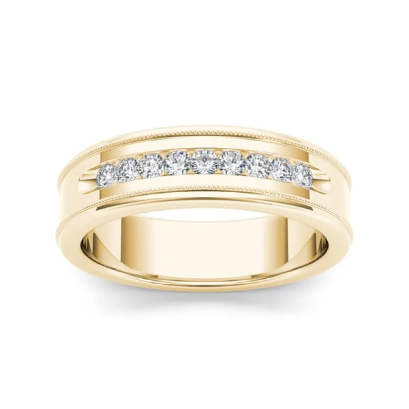 De Couer IGI Certified 14k Yellow Gold 1/3ct TDW Diamond Men's Wedding Band sold by Zulily