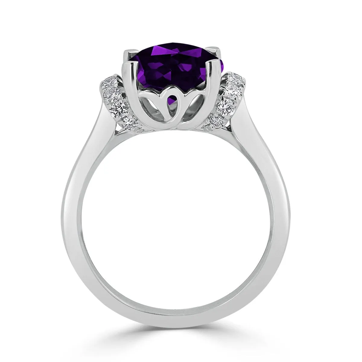 Auriya Unique 2ct Cushion-cut Purple Amethyst and Diamond Engagement Ring 1/5cttw 14k Gold sold by Zulily product image thumbnail 5