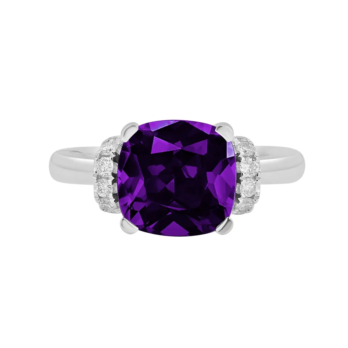 Auriya Unique 2ct Cushion-cut Purple Amethyst and Diamond Engagement Ring 1/5cttw 14k Gold sold by Zulily product image thumbnail 2