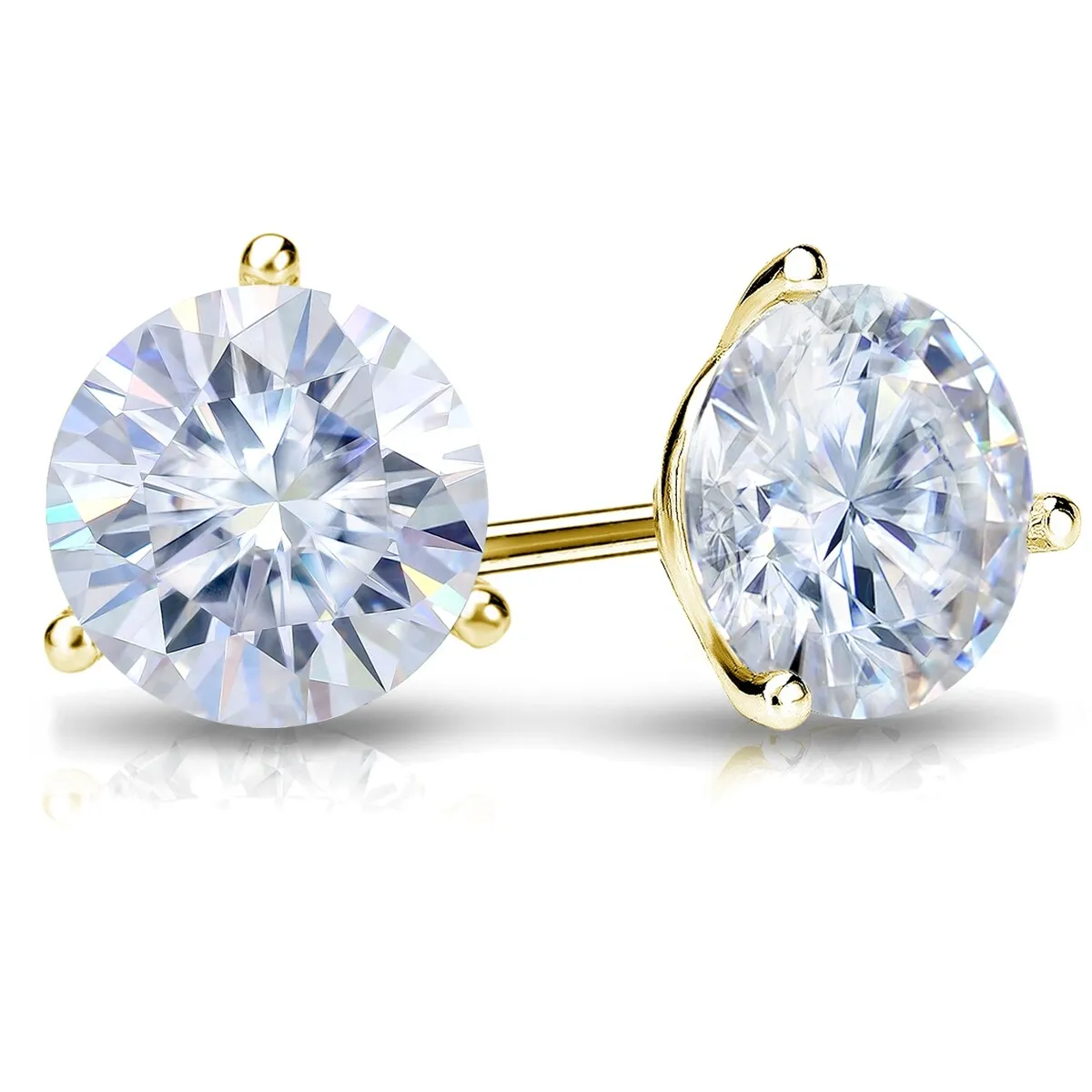 Auriya 4ctw Round Moissanite Stud Earrings 18k Gold Martini-set - 8.2 mm sold by Zulily product image thumbnail 2