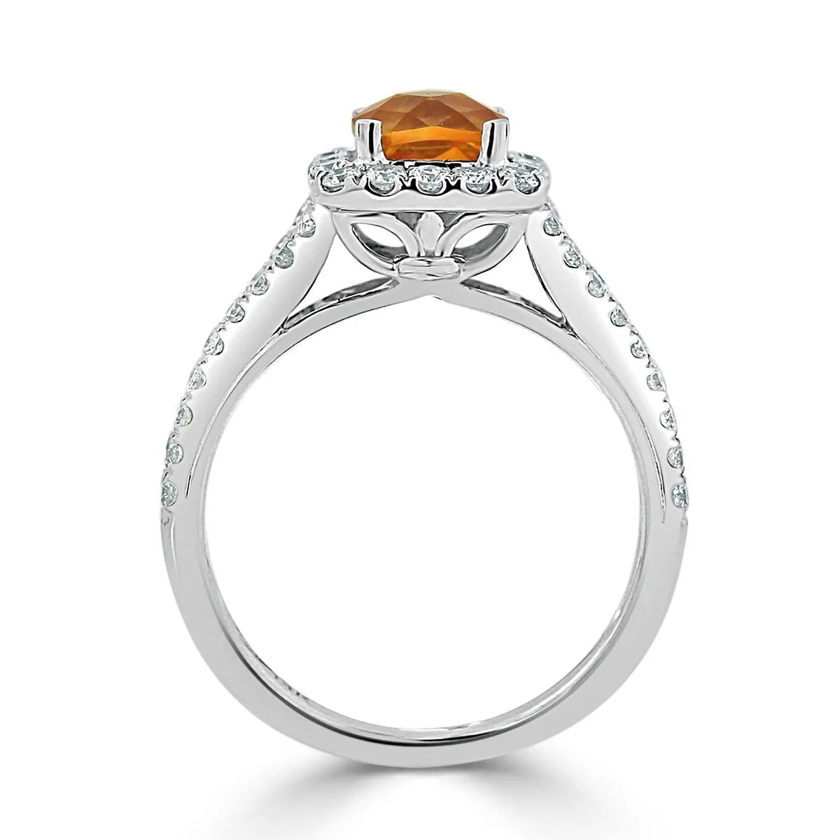 Auriya 9/10ct Cushion-cut Citrine Halo Diamond Engagement Ring 5/8ctw 14k Gold sold by Zulily product image thumbnail 5