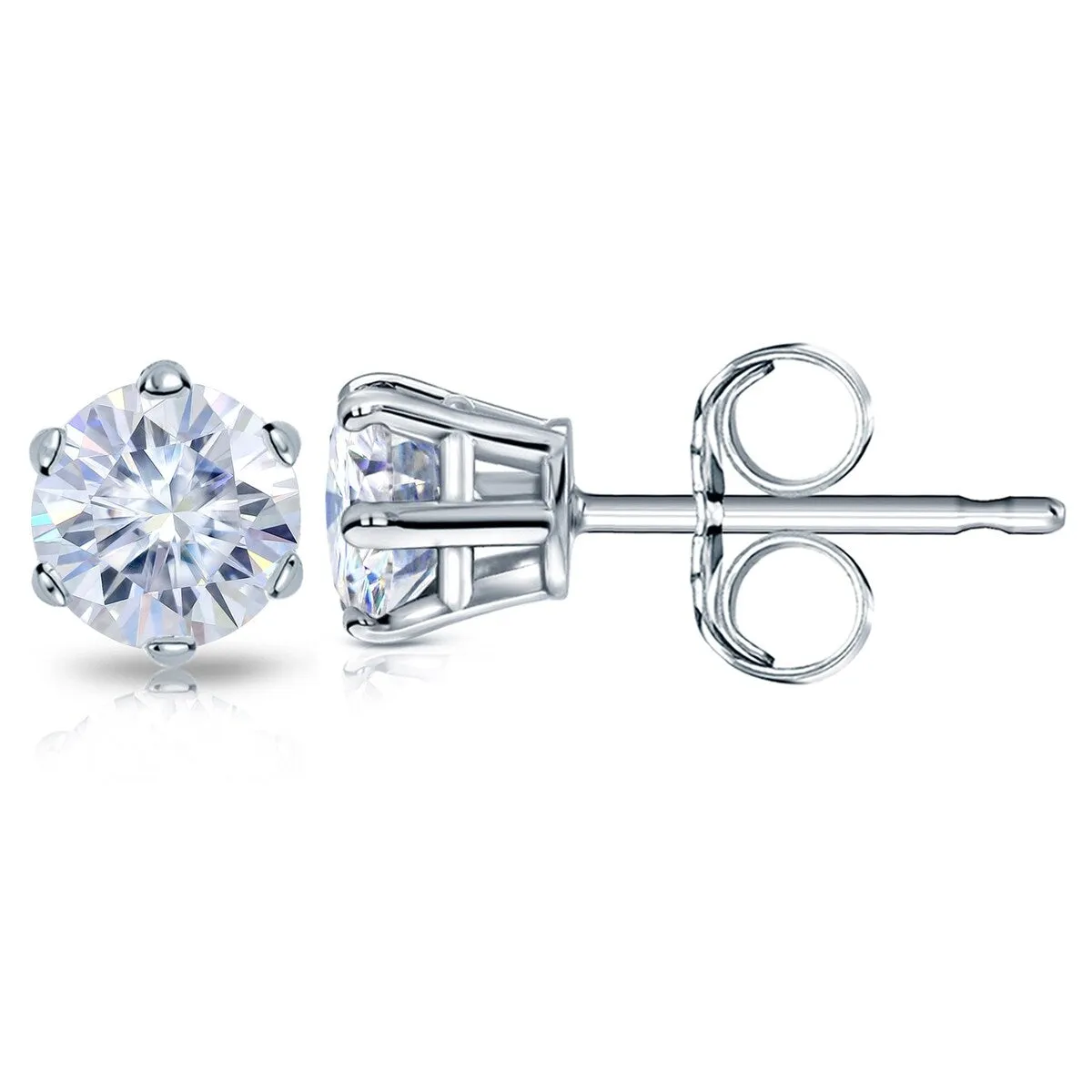 Auriya Platinum 6ctw Round Moissanite Stud Earrings sold by Zulily product image thumbnail 5