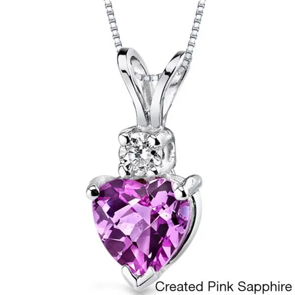 Oravo 14k White Gold Heart-shape Gemstone Diamond Accent Pendant sold by Zulily product image thumbnail 5