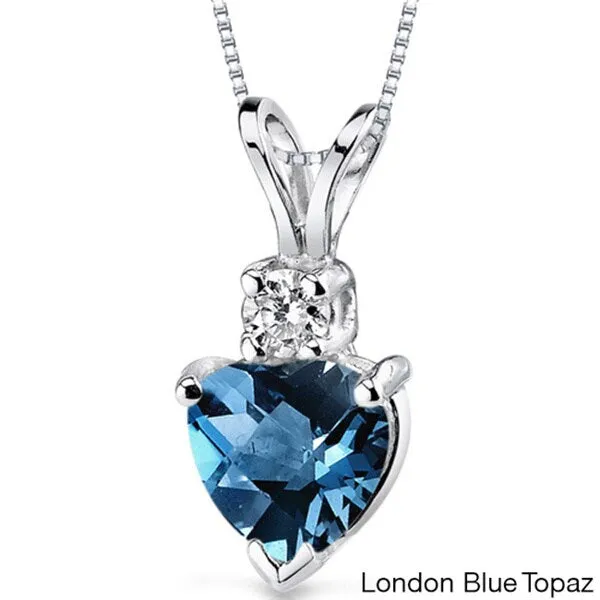 Oravo 14k White Gold Heart-shape Gemstone Diamond Accent Pendant sold by Zulily product image thumbnail 2