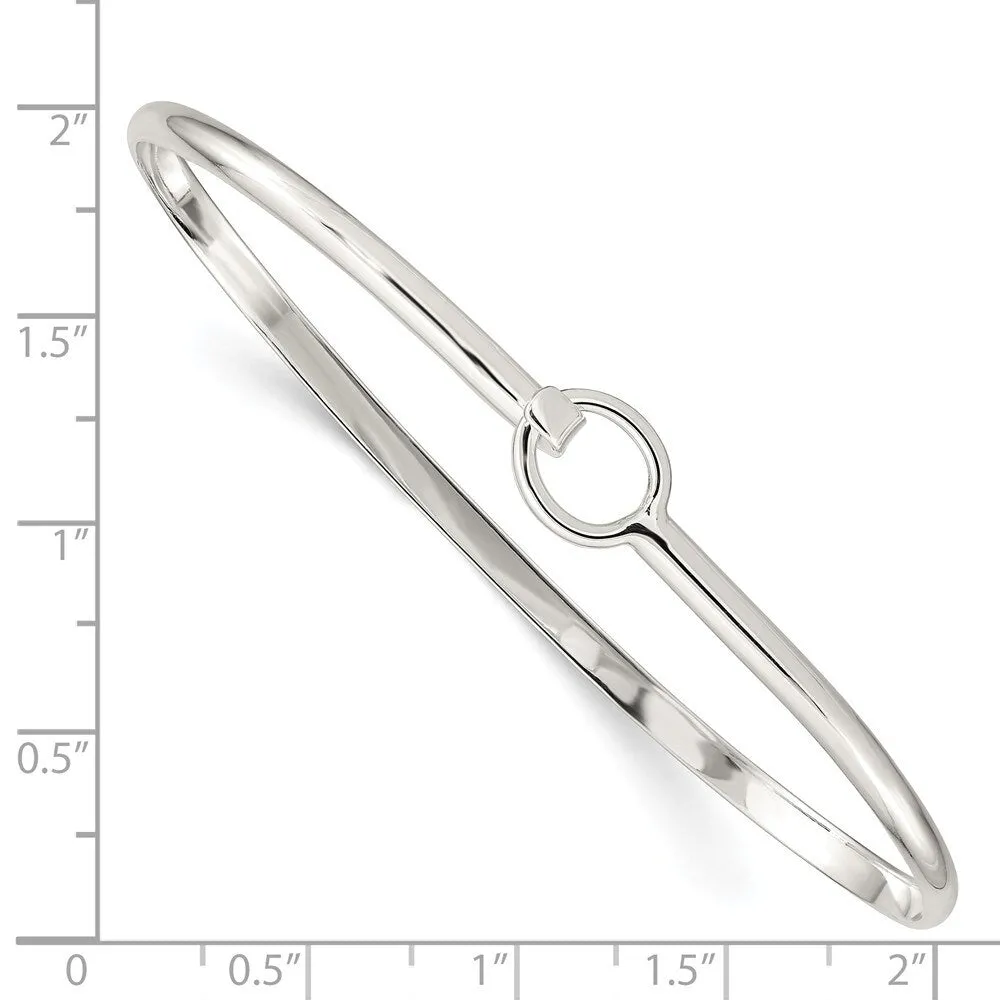 Curata 925 Sterling Silver 7" Simple Circle Hook Bangle Bracelet sold by Zulily product image thumbnail 2