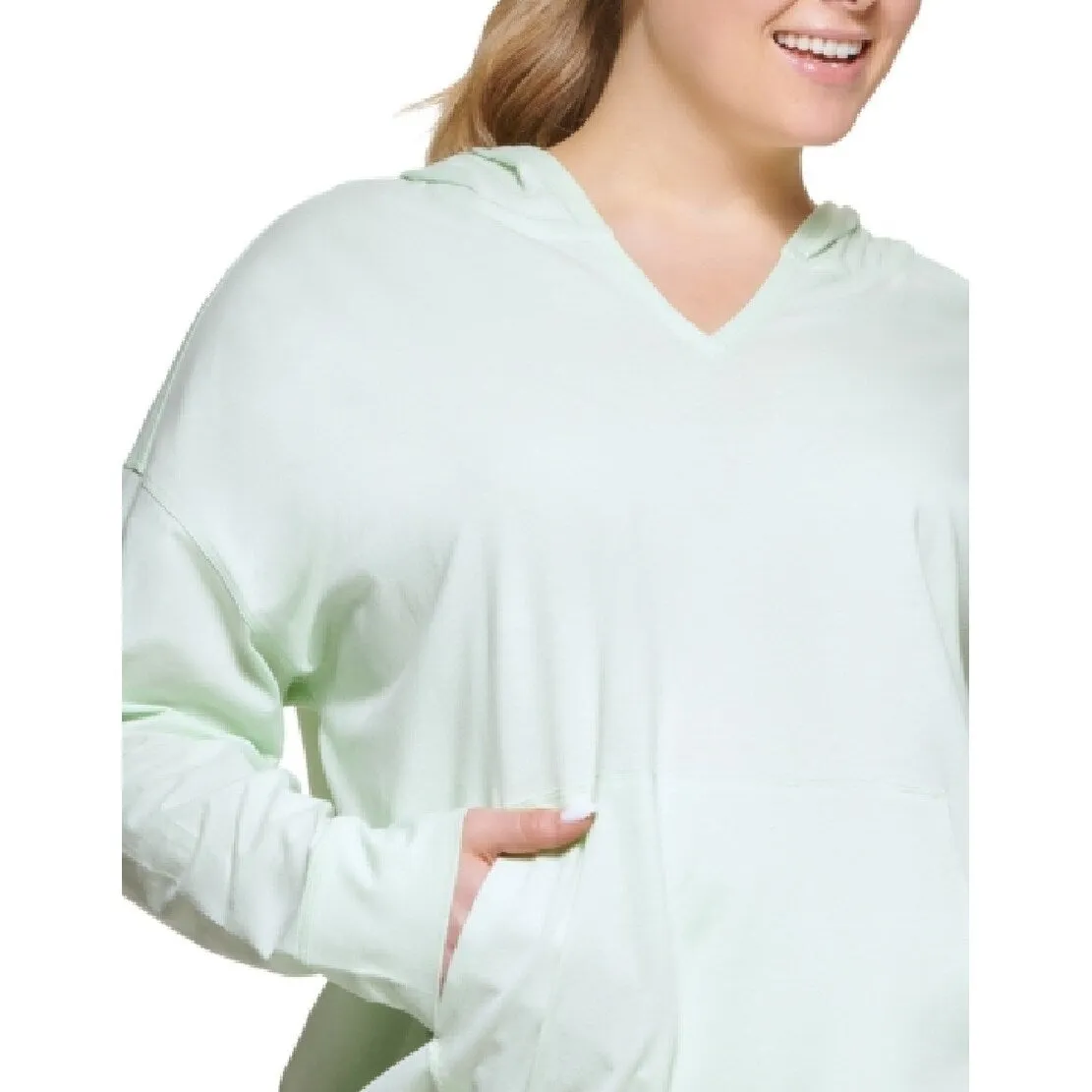 Calvin Klein Women's Hooded T Shirt Green Size 1X sold by Zulily product image thumbnail 3