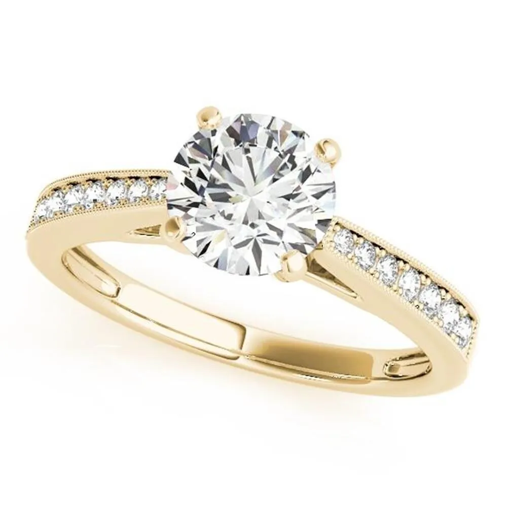 Auriya 14k Gold Classic 1/2ct Moissanite and Diamond Engagement Ring 1/6ctw sold by Zulily product image thumbnail 2
