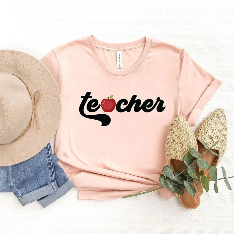 Teacher Bold Apple Short Sleeve Tee sold by Zulily