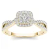 De Couer 10k Yellow Gold 1/2ct TDW Diamond Halo Engagement Ring sold by Zulily