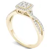 De Couer 10k Yellow Gold 1/2ct TDW Diamond Halo Engagement Ring sold by Zulily