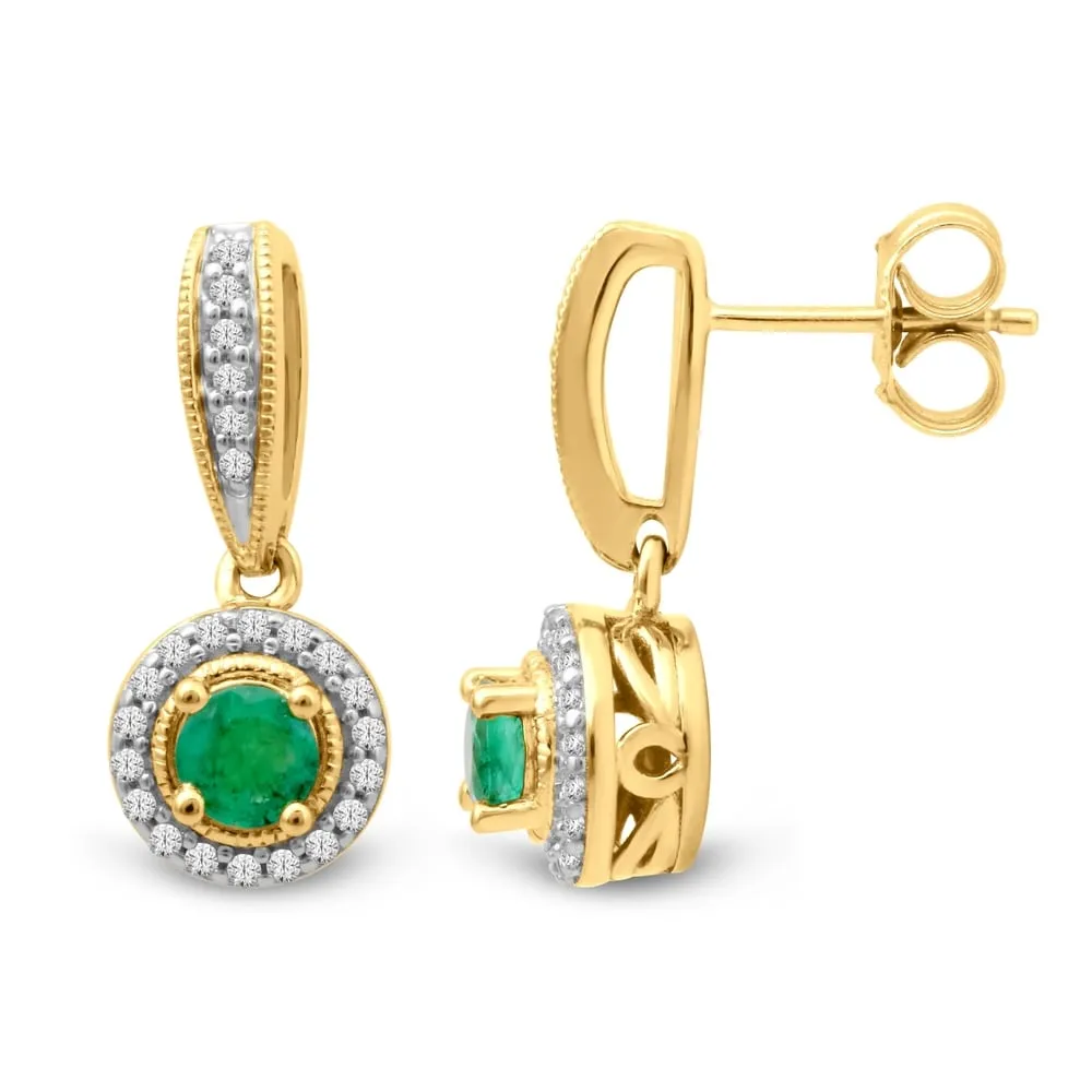 1/6ct TDW Diamond Gemstone Dangles in 10k Yellow Gold sold by Zulily product image thumbnail 2