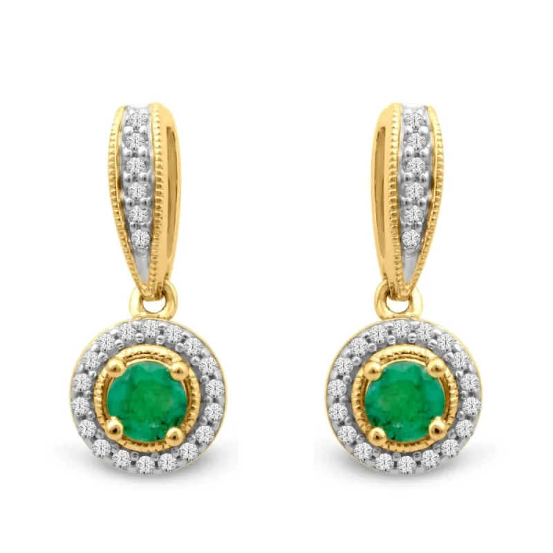 1/6ct TDW Diamond Gemstone Dangles in 10k Yellow Gold sold by Zulily