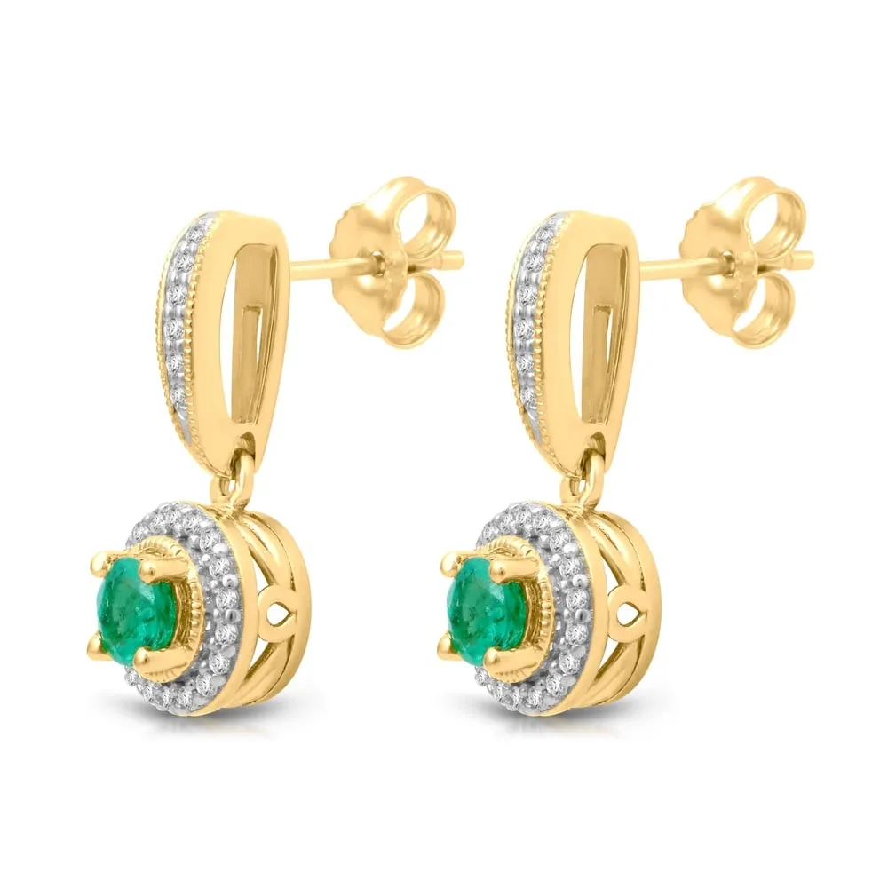 1/6ct TDW Diamond Gemstone Dangles in 10k Yellow Gold sold by Zulily product image thumbnail 3