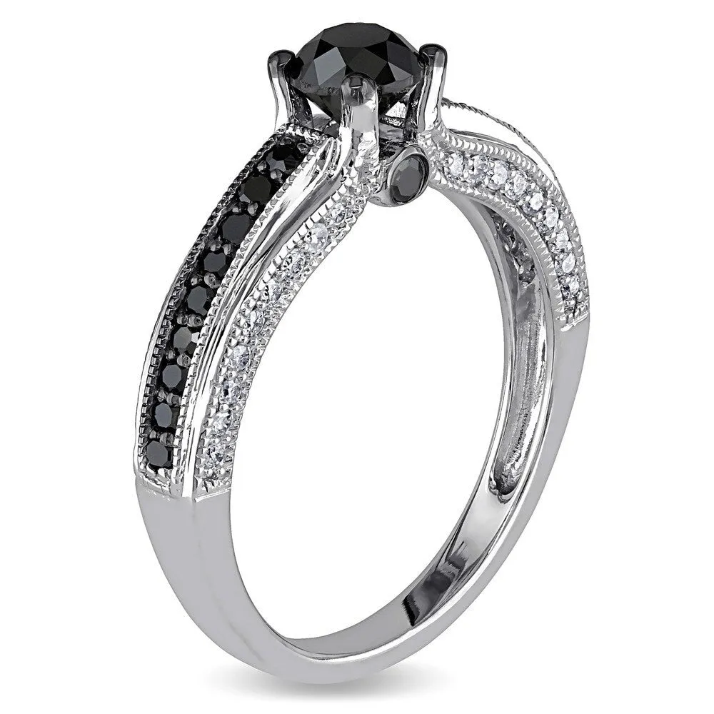 Miadora 10k White Gold 1 1/4ct TDW Black and White Round-cut Diamond Ring sold by Zulily product image thumbnail 2
