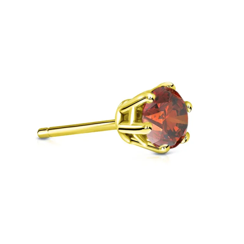 Auriya 1/3ct TDW Round 6-Prong SINGLE STUD (1) Brown Diamond Earring 14k Gold sold by Zulily