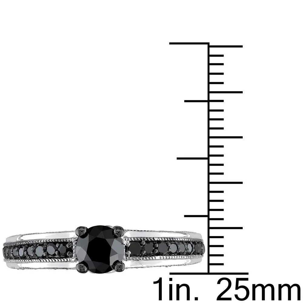 Miadora 10k White Gold 1 1/4ct TDW Black and White Round-cut Diamond Ring sold by Zulily product image thumbnail 3