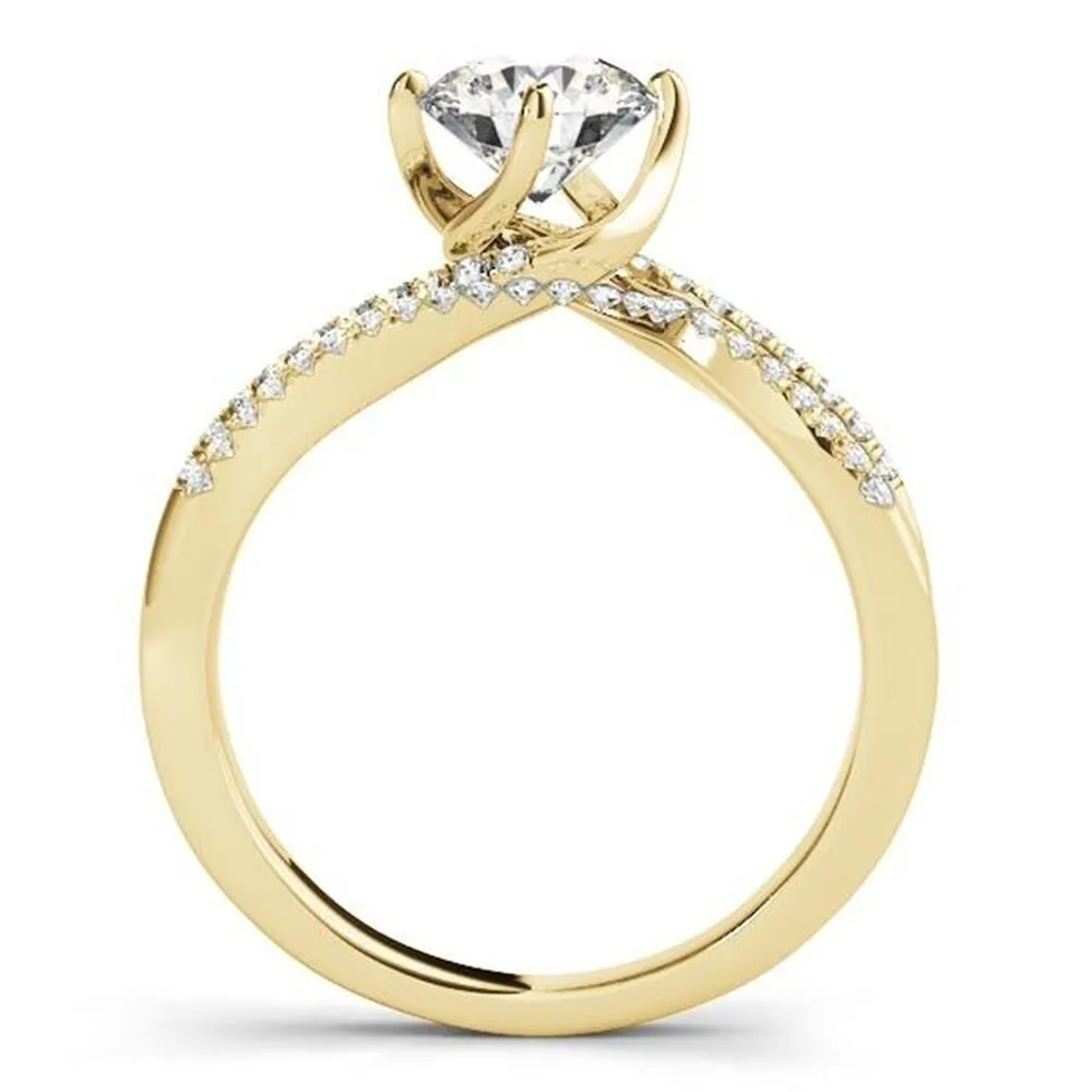 Auriya 14k Gold 4ct Bypass Moissanite and Diamond Engagement Ring 1/6ctw sold by Zulily product image thumbnail 5