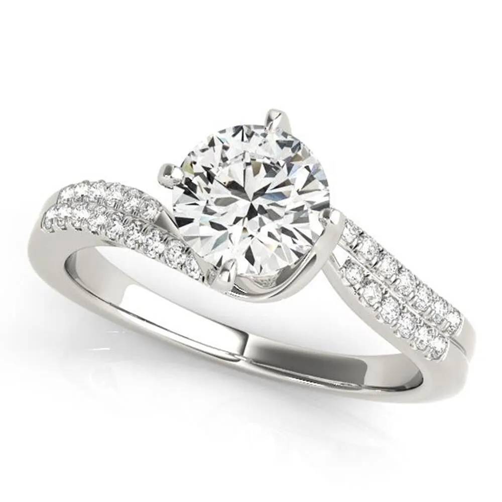 Auriya 14k Gold 4ct Bypass Moissanite and Diamond Engagement Ring 1/6ctw sold by Zulily