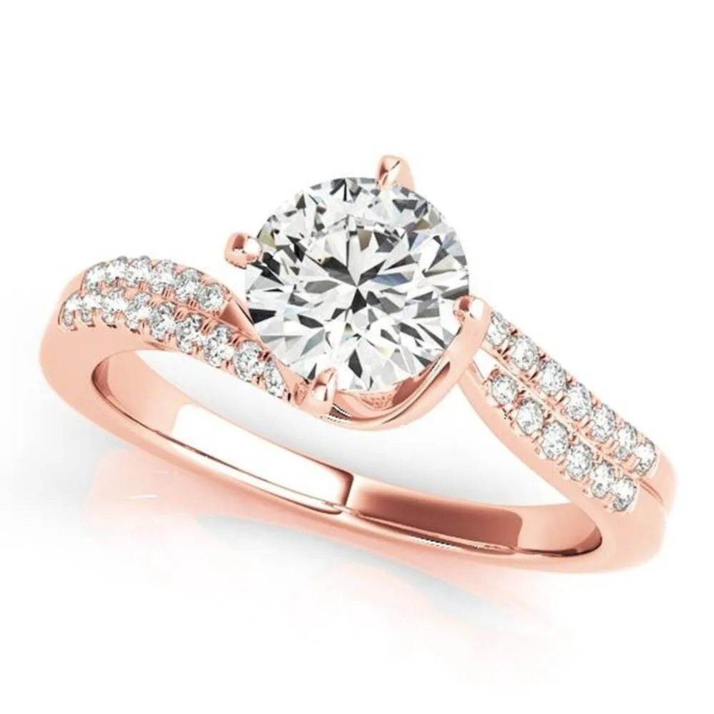 Auriya 14k Gold 4ct Bypass Moissanite and Diamond Engagement Ring 1/6ctw sold by Zulily product image thumbnail 3