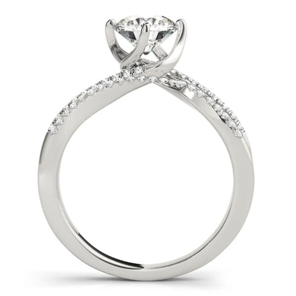 Auriya 14k Gold 4ct Bypass Moissanite and Diamond Engagement Ring 1/6ctw sold by Zulily product image thumbnail 4