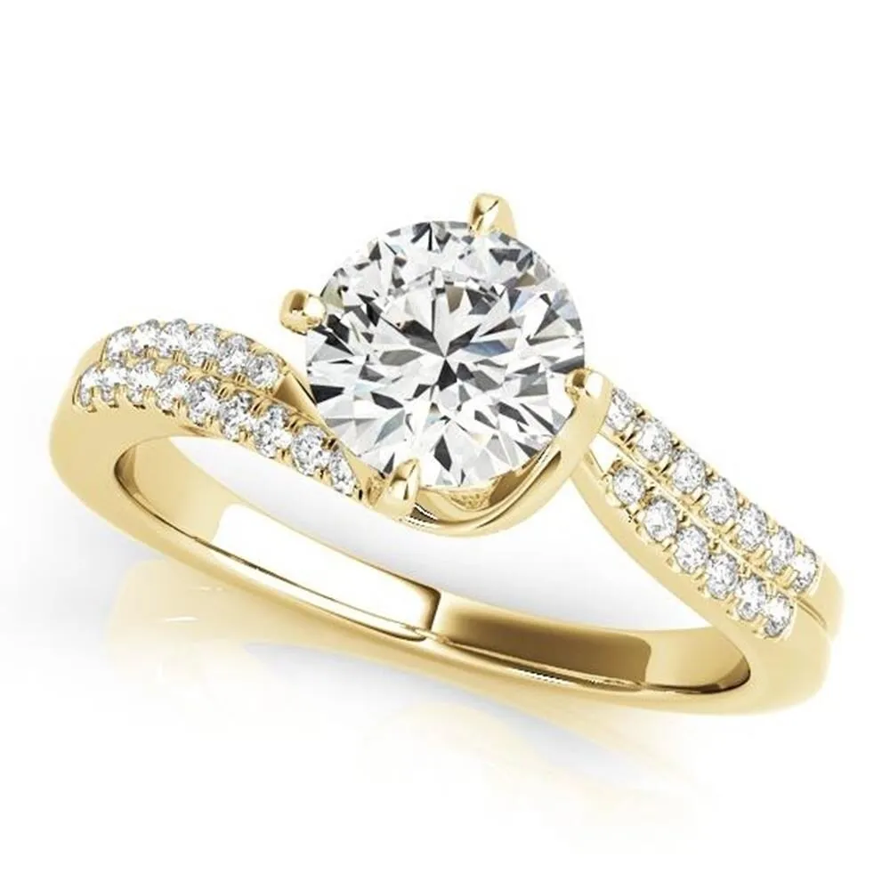 Auriya 14k Gold 4ct Bypass Moissanite and Diamond Engagement Ring 1/6ctw sold by Zulily product image thumbnail 2