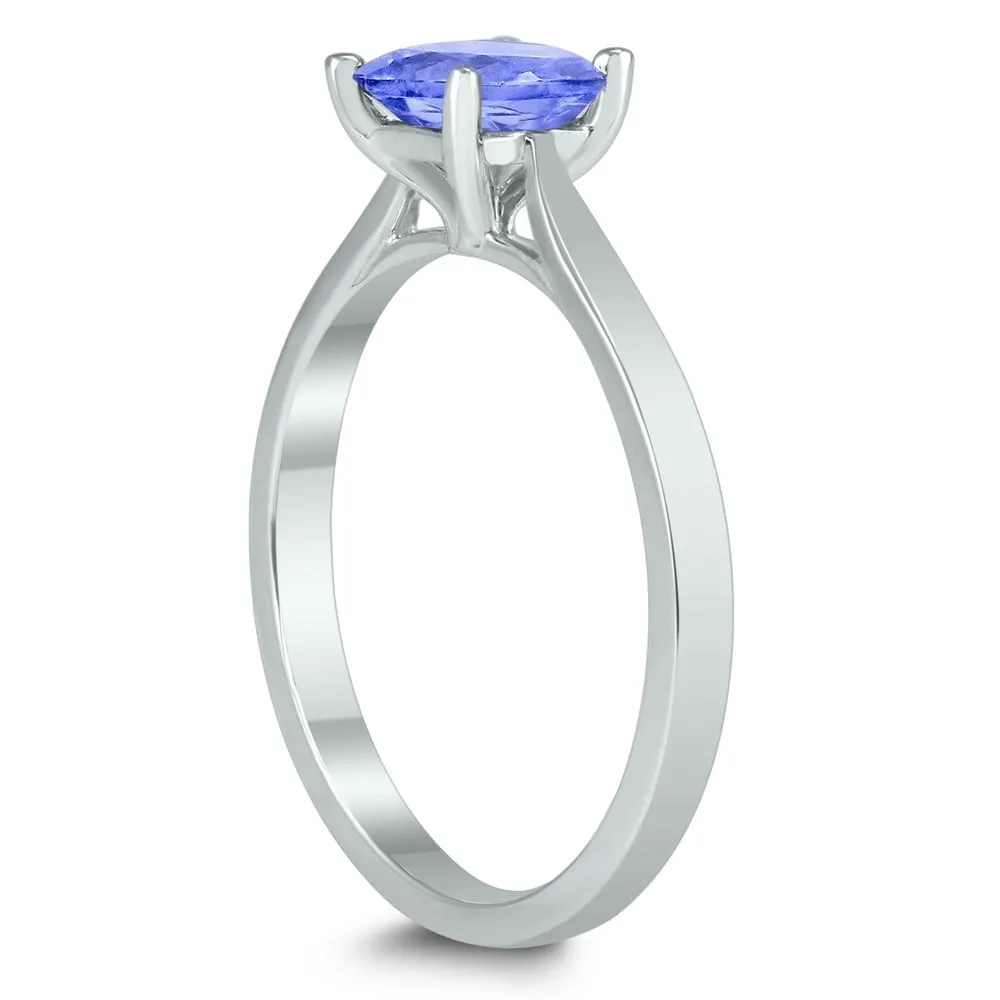 Square Princess Cut 5MM Tanzanite Solitaire Ring in 10K White Gold sold by Zulily product image thumbnail 2