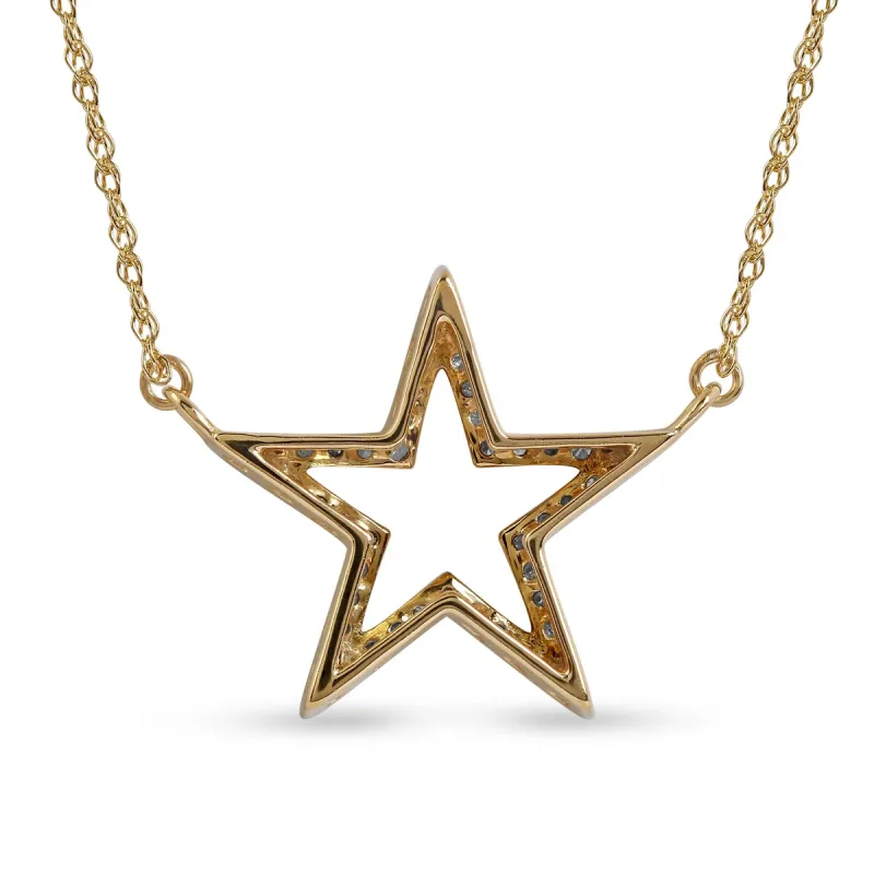 De Couer 10k Gold 1/8ct TDW Diamond Star Necklace sold by Zulily