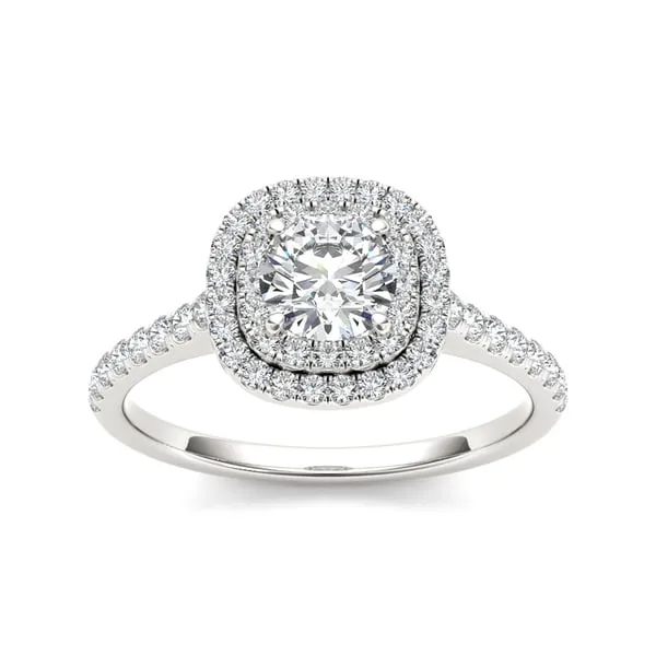 De Couer 14k White Gold 1 1/10ct TDW Diamond Halo Engagement Ring sold by Zulily