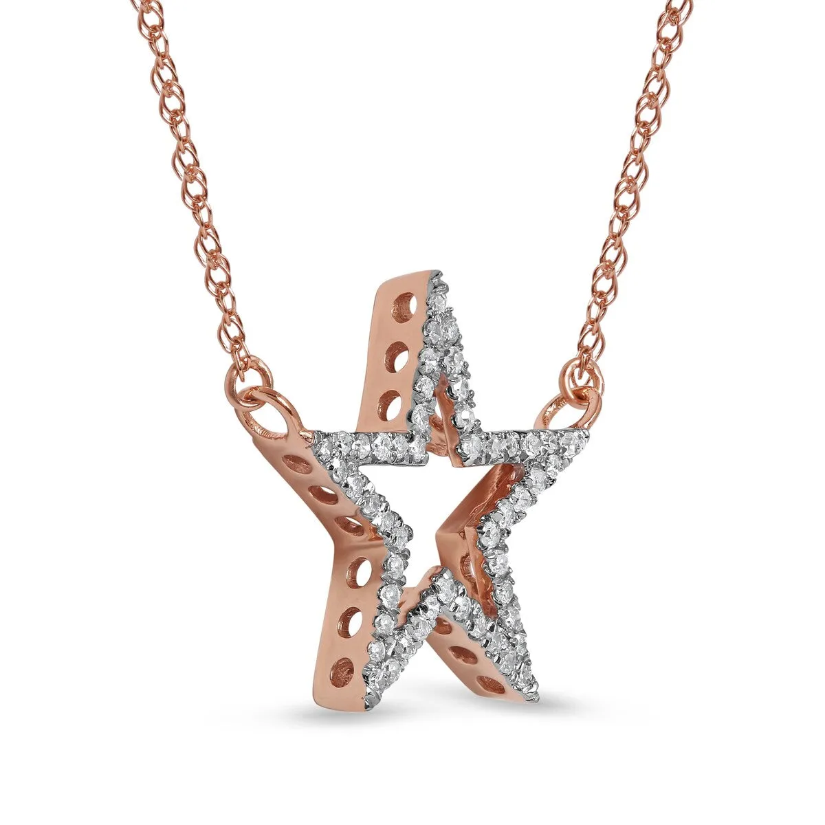 De Couer 10k Gold 1/8ct TDW Diamond Star Necklace sold by Zulily product image thumbnail 4