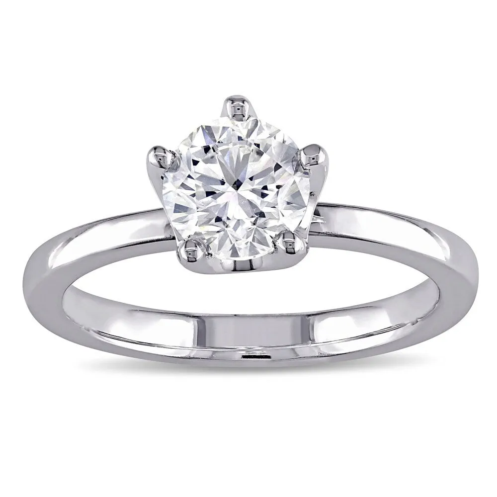 Miadora 14k White Gold 1ct TDW Diamond 5-Prong Solitaire Engagement Ring sold by Zulily product image thumbnail 2