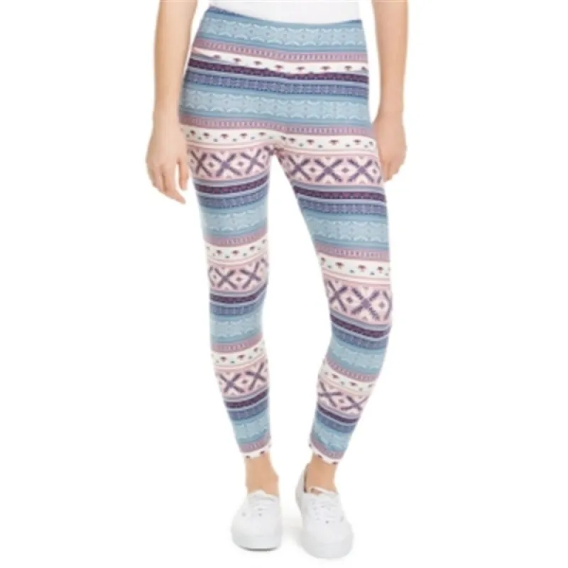 Hippie Rose Junior's Printed High Waist Leggings Purple Size X-Small sold by Zulily